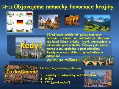 Súťaž Objavujeme nemecky hovoriace krajiny 